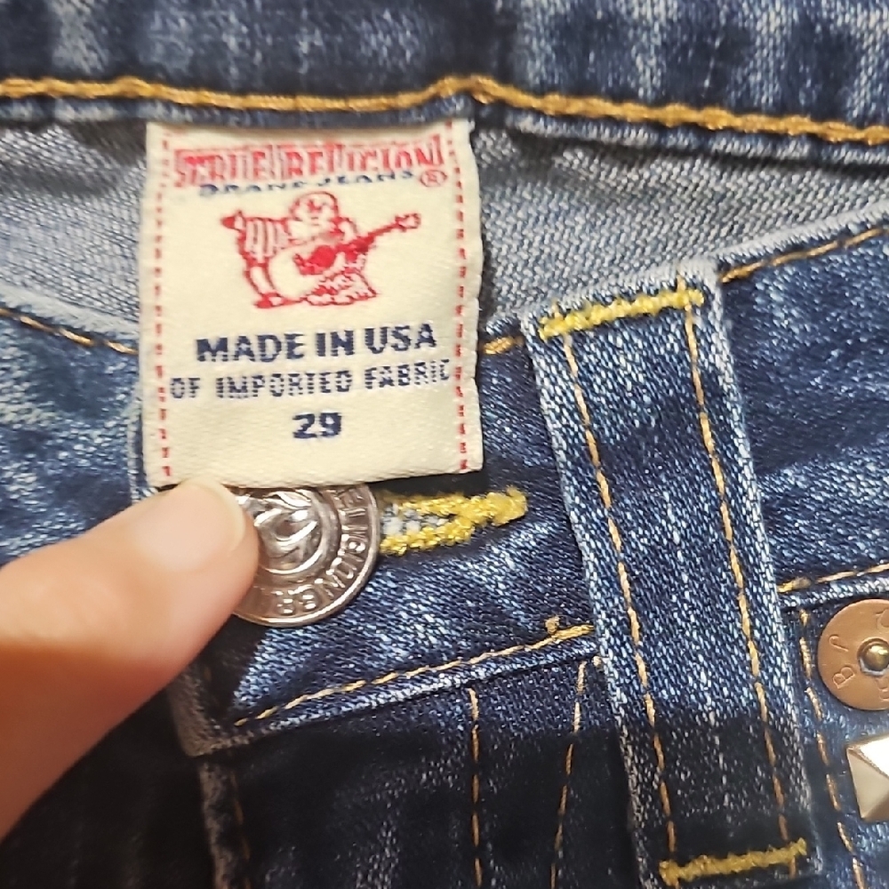 True Religion Blue Straight Leg Jeans Classic Style BILLY - Picture 5 of 9